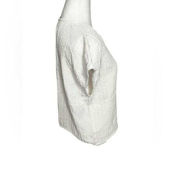 EVERLANE Mini Jacquard Stripe Top v neck boxy short sleeve 2 small medium - Picture 2 of 10